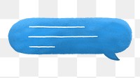 Speech bubble png, blue design, transparent background