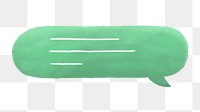 Speech bubble png, green design, transparent background