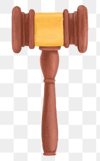 Judge gavel png, aesthetic illustration, transparent background