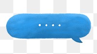 Speech bubble png, blue design, transparent background