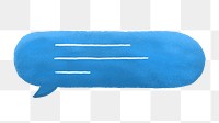 Speech bubble png, blue design, transparent background