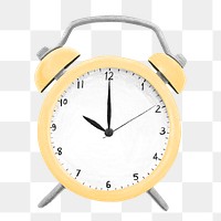 Alarm clock png, aesthetic illustration, transparent background