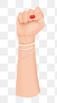 Woman fist png, diversity illustration, transparent background