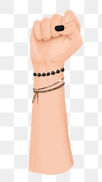 Woman fist png, diversity illustration, transparent background