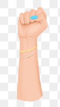 Woman fist png, diversity illustration, transparent background