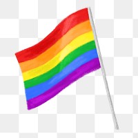 Pride flag png, aesthetic illustration, transparent background