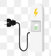 Electric charging png, environment illustration, transparent background