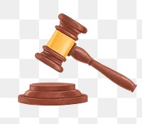 Judge gavel png, aesthetic illustration, transparent background