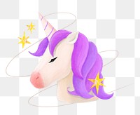 Imaginary unicorn png, aesthetic illustration, transparent background