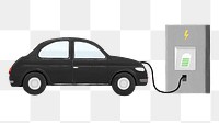 Png black car charing environment illustration, transparent background