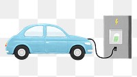 Png blue car charing environment illustration, transparent background