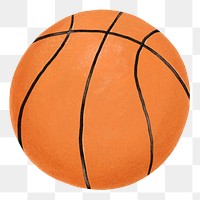 Basketball ball png, aesthetic illustration, transparent background