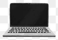 Black laptop png, aesthetic illustration, transparent background