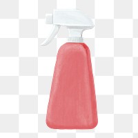 Spray bottle png, cleaning supply illustration, transparent background