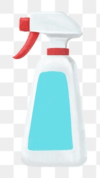 Spray bottle png, cleaning supply illustration, transparent background