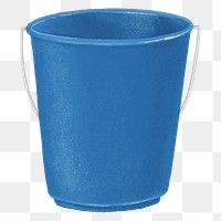 Blue bucket png, cleaning supply illustration, transparent background