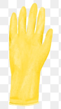 Yellow glove png, cleaning supply illustration, transparent background