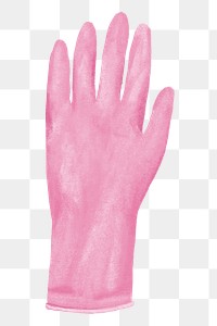 Pink glove png, cleaning supply illustration, transparent background