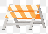 Traffic barrier png, aesthetic illustration, transparent background