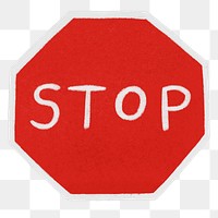 Stop sign png, aesthetic illustration, transparent background