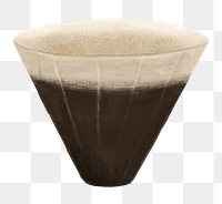 Coffee filter png, aesthetic illustration, transparent background