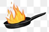 Frying pan png, aesthetic illustration, transparent background