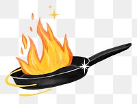 Frying pan png, aesthetic illustration, transparent background