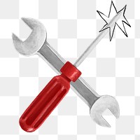 Fixing tool png, aesthetic illustration, transparent background