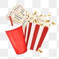 Movie cinema png, aesthetic illustration, transparent background