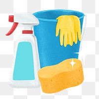 Household chores png, cleaning supply, transparent background