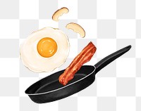 Cooking pan png, aesthetic illustration, transparent background