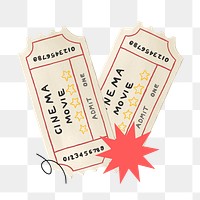 Movie ticket png entertainment illustration, transparent background