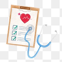 Health checkup png, aesthetic illustration, transparent background