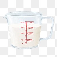 Measured milk png, aesthetic illustration, transparent background