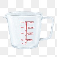Measuring cup png, aesthetic illustration, transparent background