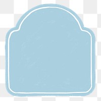 Blue badge png, aesthetic illustration, transparent background
