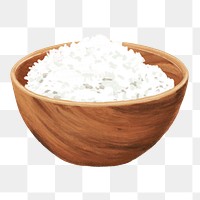 Rice bowl png, aesthetic illustration, transparent background