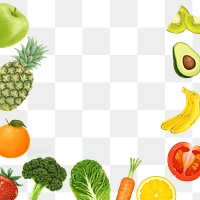 Fruit border png, aesthetic illustration, transparent background