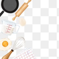 Cooking border png, aesthetic illustration, transparent background