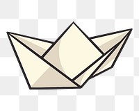 Paper boat png, retro illustration, transparent background