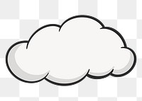 Cloud png, retro illustration, transparent background