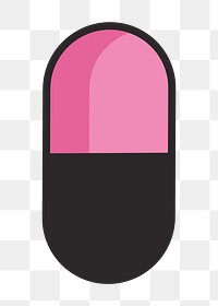 Medicine capsule png, retro illustration, transparent background