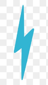 Lightning bolt png, retro illustration, transparent background