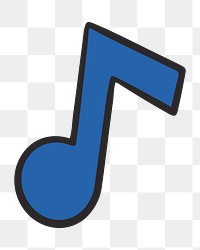 Music note png, retro illustration, transparent background