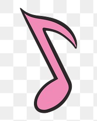 Music note png, retro illustration, transparent background