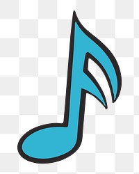 Music note png, retro illustration, transparent background