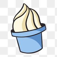 Ice cream png, retro illustration, transparent background