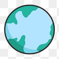 Planet earth png, retro illustration, transparent background