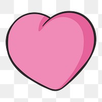 Heart shape png, retro illustration, transparent background