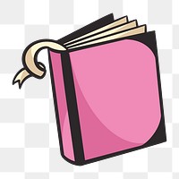 Book icon png, retro illustration, transparent background